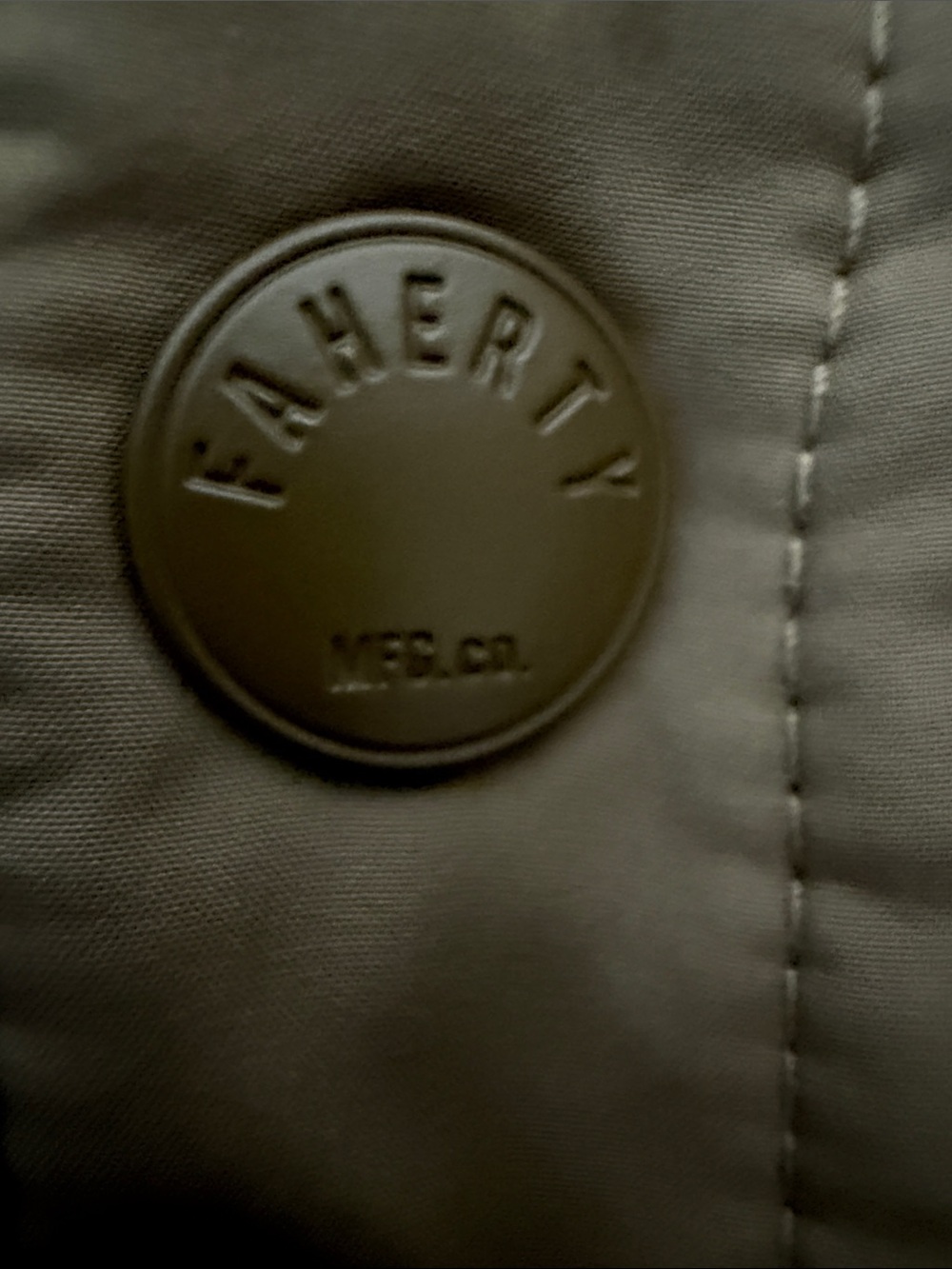 Faherty Quilted Button-Front Jacket in Tan - Picture 3 of 7